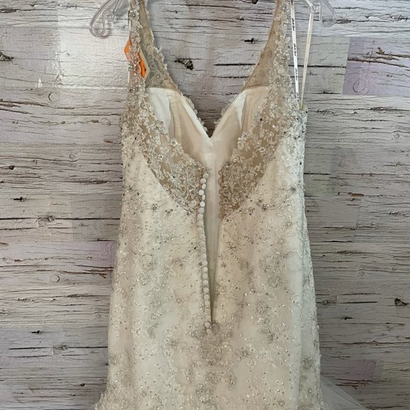 Stella York Beaded Mermaid Wedding Dress Size 12 - Picture 7 of 11